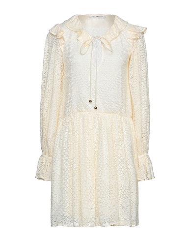 PHILOSOPHY di LORENZO SERAFINI Short dress Ivory 67% Cotton, 28% Polyamide, 5% Other Fibres