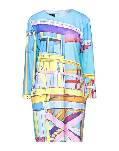 BOUTIQUE MOSCHINO Short dress Azure 96% Polyester, 4% Elastane