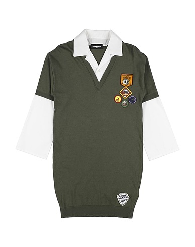 DSQUARED2 Dress Military green 100% Cotton, Polyester