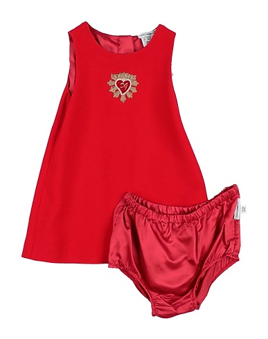 DOLCE&GABBANA Baby dress Red 51% Viscose, 46% Acetate, 3% Elastane, Cotton, Synthetic fibers