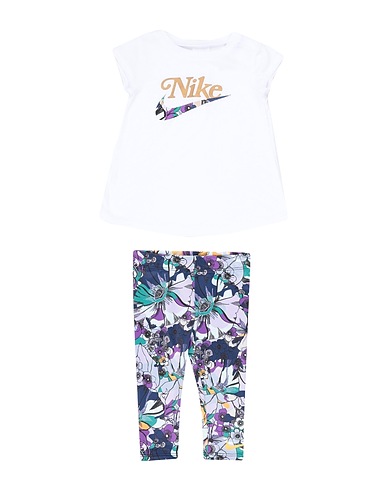 NIKE Baby co-ord  STUDIO 50 FLORAL SS TUNIC LEGG White 65% Polyester, 35% Viscose