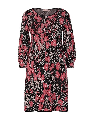 TWINSET Sheath dress Black 46% Viscose, 32% Synthetic fibers, 10% Cotton, 8% Metal, 4% Wool