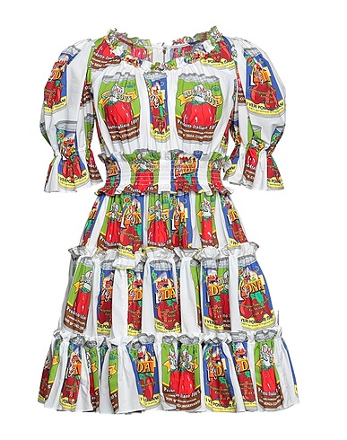 DOLCE&GABBANA Pleated dress White 100% Cotton