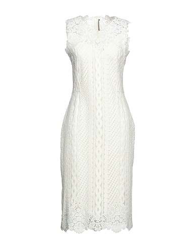 ERMANNO SCERVINO Midi dress Ivory 39% Acrylic, 37% Wool, 14% Polyester, 10% Polyamide, Silk