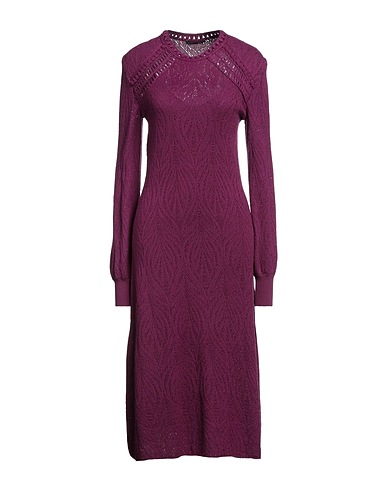 ALBERTA FERRETTI Knit dress Plum 100% Virgin Wool, Polyamide, Elastane