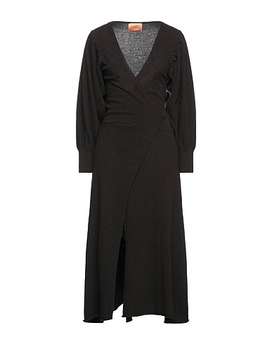 THE ANDAMANE Midi dress Dark brown 90% Wool, 10% Cashmere