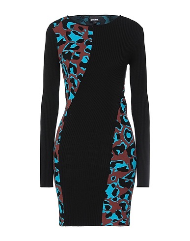 JUST CAVALLI Sheath dress Black 70% Viscose, 30% Polyester