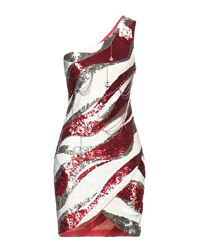 ELISABETTA FRANCHI Kurzes Kleid Rot 100% Polyamid, Plastik, Metall
