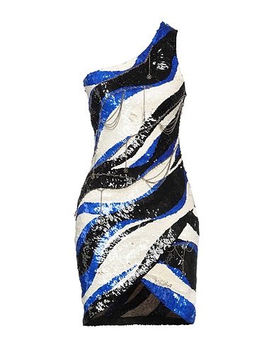 ELISABETTA FRANCHI One-shoulder dress Blue 100% Polyamide, Plastic, Metal