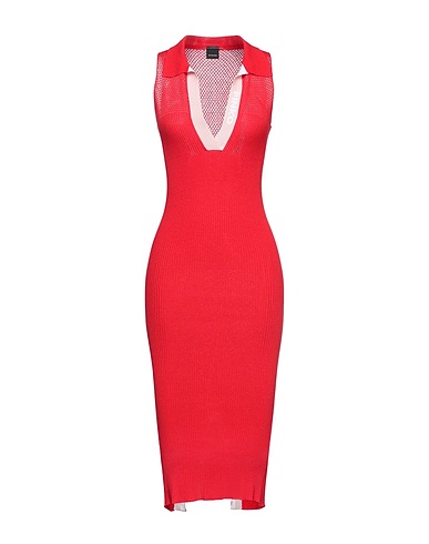 PINKO Midi dress Red 87% Viscose, 13% Polyester