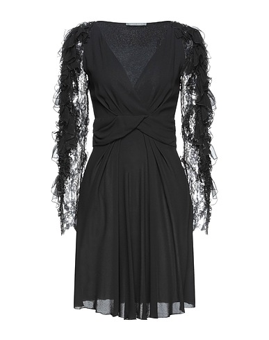 ALBERTA FERRETTI Short dress Black 98% Viscose, 2% Other Fibres, Silk, Polyamide
