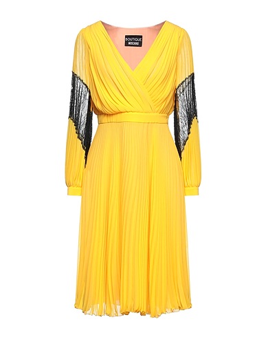 BOUTIQUE MOSCHINO Pleated dress Yellow 100% Polyester