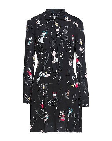 BOUTIQUE MOSCHINO ミニワンピース・ドレス ブラック レーヨン 100%