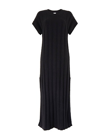 8 by YOOX Long dress KNIT S/SLEEVE MAXI DRESS
 Black 40% Acrylic, 30% Polyamide, 24% Wool, 4% Alpaca wool, 2% Elastane