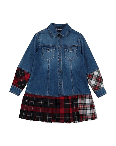 DOLCE&GABBANA Denim dress Blue 53% Cotton, 26% Synthetic fibers, 15% Virgin Wool, 6% Wool