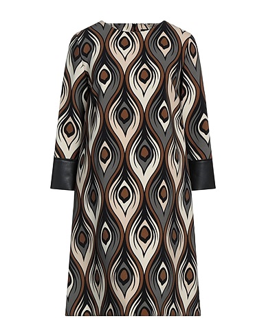 1-ONE Midi dress Beige 92% Polyester, 8% Elastane, Polyurethane