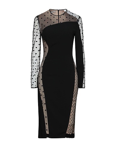 STELLA McCARTNEY Midi dress Black 49% Viscose, 48% Acetate, 3% Elastane
