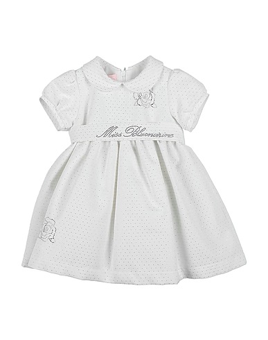 MISS BLUMARINE Baby dress White 98% Polyester, 2% Metallic Polyester