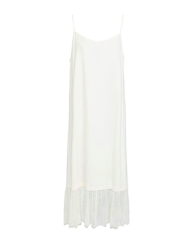 TWINSET Midi dress Ivory 100% Cotton, Polyamide