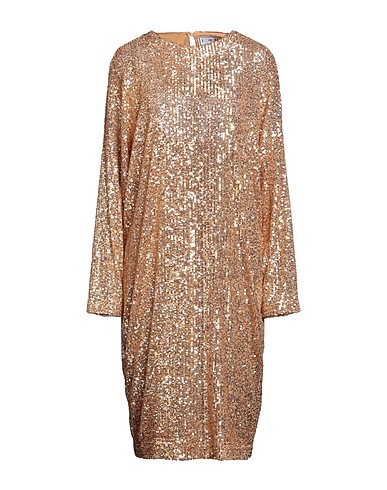 IN THE MOOD FOR LOVE Midi dress Gold 100% Polyester