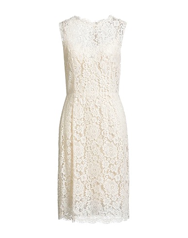 DOLCE&GABBANA Midi dress Ivory 46% Cotton, 43% Viscose, 11% Polyamide