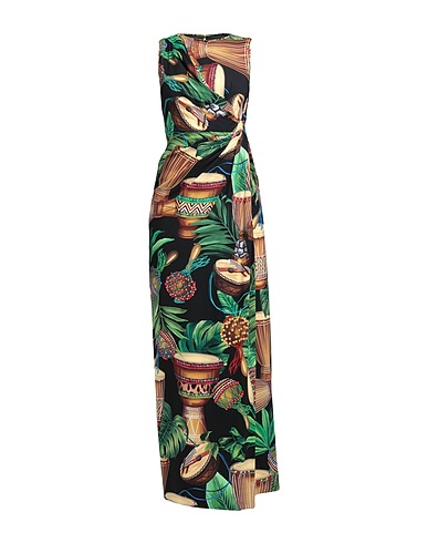 DOLCE&GABBANA Long dress Black 95% Silk, 5% Elastane