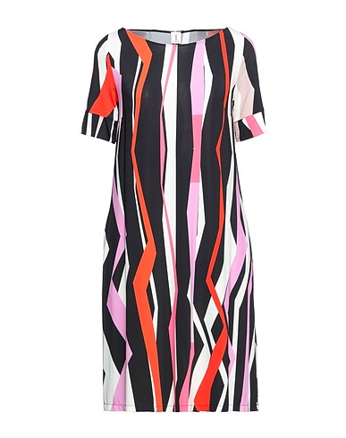 1-ONE Kurzes Kleid Schwarz 90% Viskose, 10% Elastan