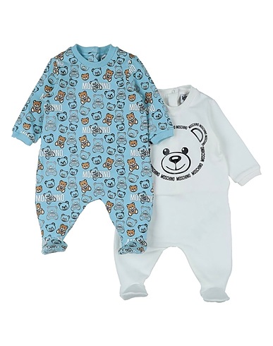 MOSCHINO BABY Baby jumpsuit  Sky blue 95% Cotton, 5% Elastane