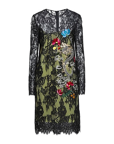 ERMANNO SCERVINO Midi dress Black 59% Cotton, 37% Polyamide, 4% Elastane, Viscose, Silk