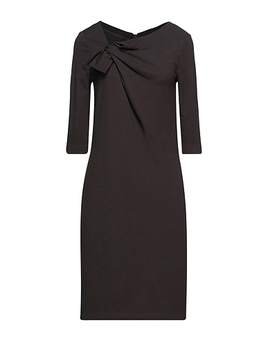 RENETTE KURRAS Midi dress Dark brown 65% Viscose, 30% Polyamide, 5% Elastane