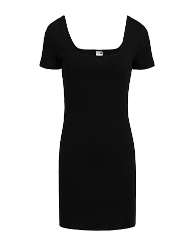 PUMA Sheath dress Classics Square Neck Ribbed Dress
 Black 58% Cotton, 39% Polyester, 3% Elastane