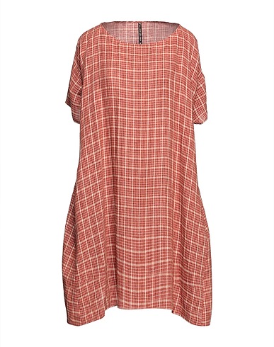 MANILA GRACE Short dress Rust 100% Linen