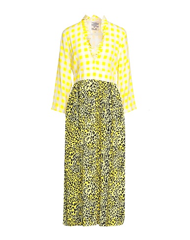 BAUM UND PFERDGARTEN Midi dress Yellow 100% Polyester