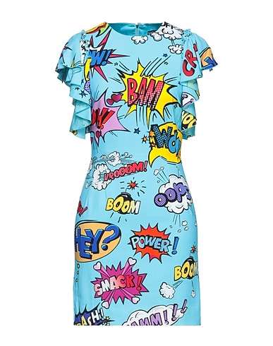 DOLCE&GABBANA Sheath dress Sky blue 87% Viscose, 10% Silk, 3% Elastane