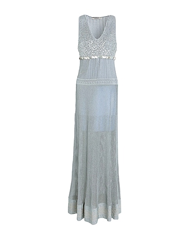 ROBERTO CAVALLI Long dress Silver 52% Polyester, 48% Viscose
