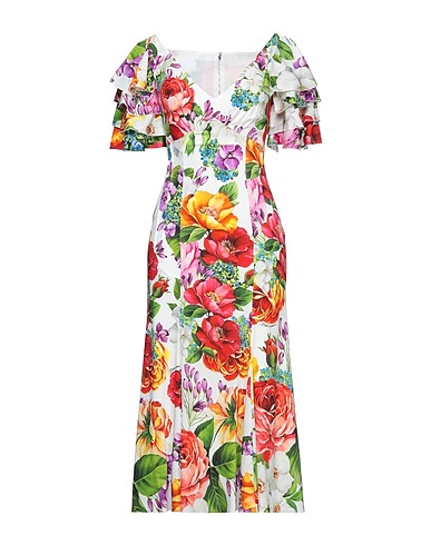 DOLCE&GABBANA Midi dress White 89% Silk, 11% Elastane