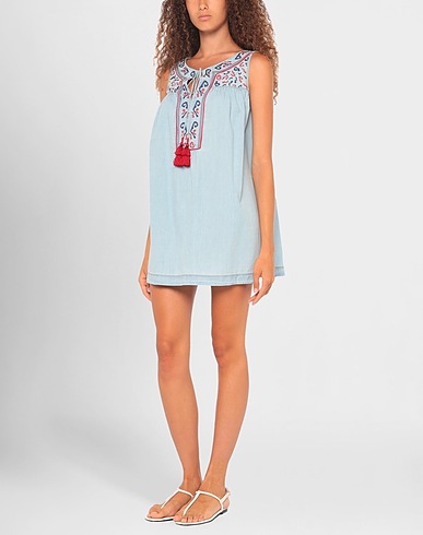 ERMANNO SCERVINO BEACHWEAR Cover-ups Blue 80% Cotton, 20% Polyester