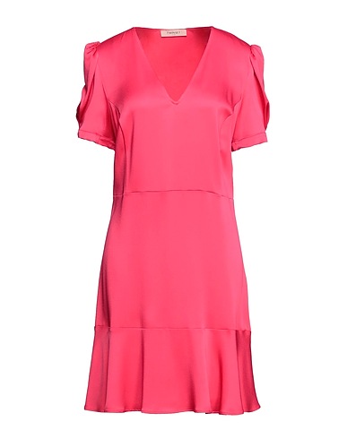 TWINSET Short dress Coral 71% Acetate, 29% Viscose