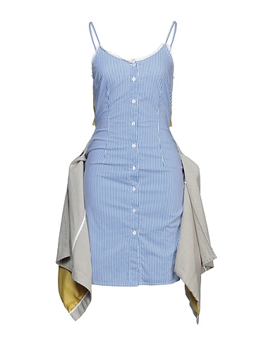 MOSCHINO Shirt dress Blue 100% Polyester, Cotton, Polyamide
