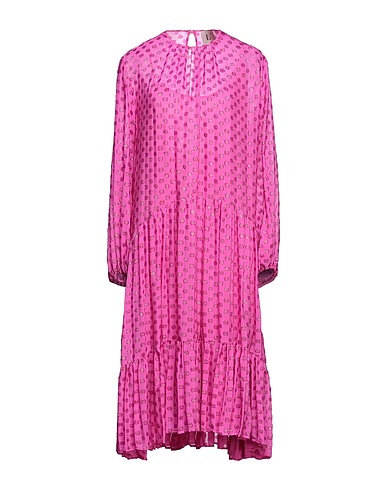L' AUTRE CHOSE Midi dress Fuchsia 80% Viscose, 20% Metallic fiber