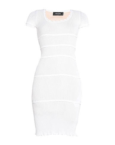 DSQUARED2 Midi dress White 88% Viscose, 12% Polyamide