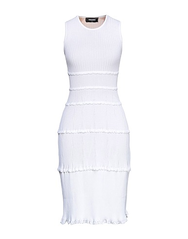 DSQUARED2 Sheath dress White 88% Viscose, 12% Polyamide