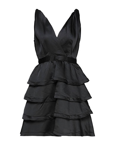 SANDRO Short dress Black 52% Viscose, 48% Linen