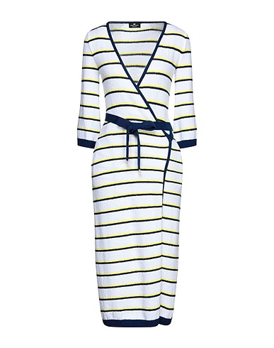 ELISABETTA FRANCHI Robe de bureau Blanc 65% Coton, 35% Polyamide