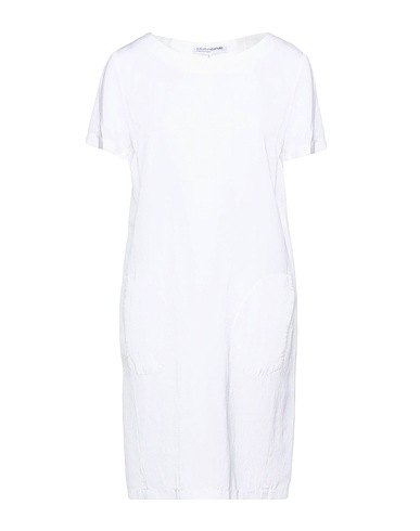 EUROPEAN CULTURE Short dress White 48% Rayon, 29% Viscose, 16% Linen, 7% Cotton