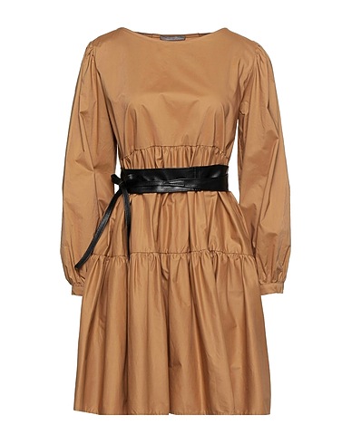 AMELIE RÊVEUR Short dress Khaki 97% Cotton, 3% Elastane