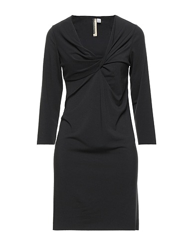 RN CONVERTIBLE Kurzes Kleid Blei 60% Polyester, 33% Viskose, 7% Elastan, Leder