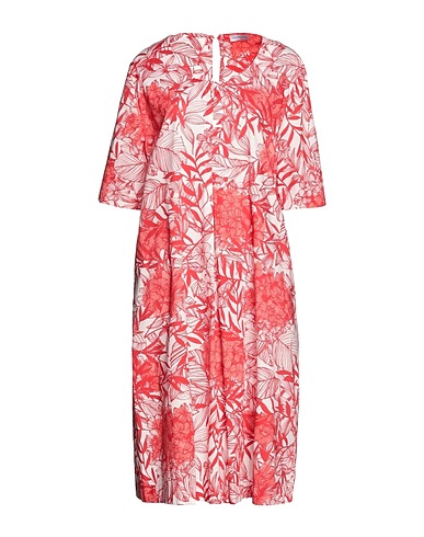 GRAN SASSO Midi dress Red 96% Cotton, 4% Elastane