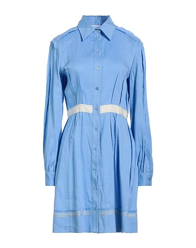 MOSCHINO Office dress Light blue 38% Lyocell, 37% Linen, 20% Cotton, 5% Elastane