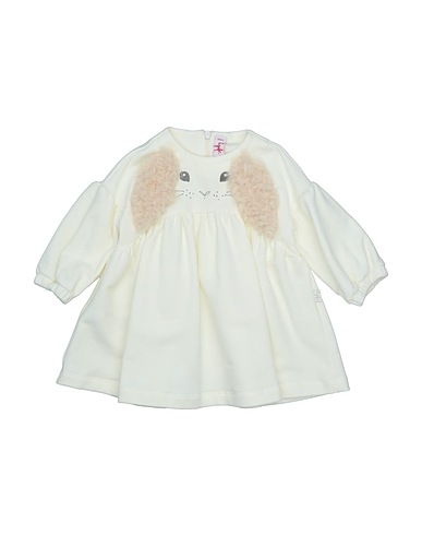 IL GUFO Vestido para bebé  Ivory 94% Cotton, 6% Elastane, Polyester
